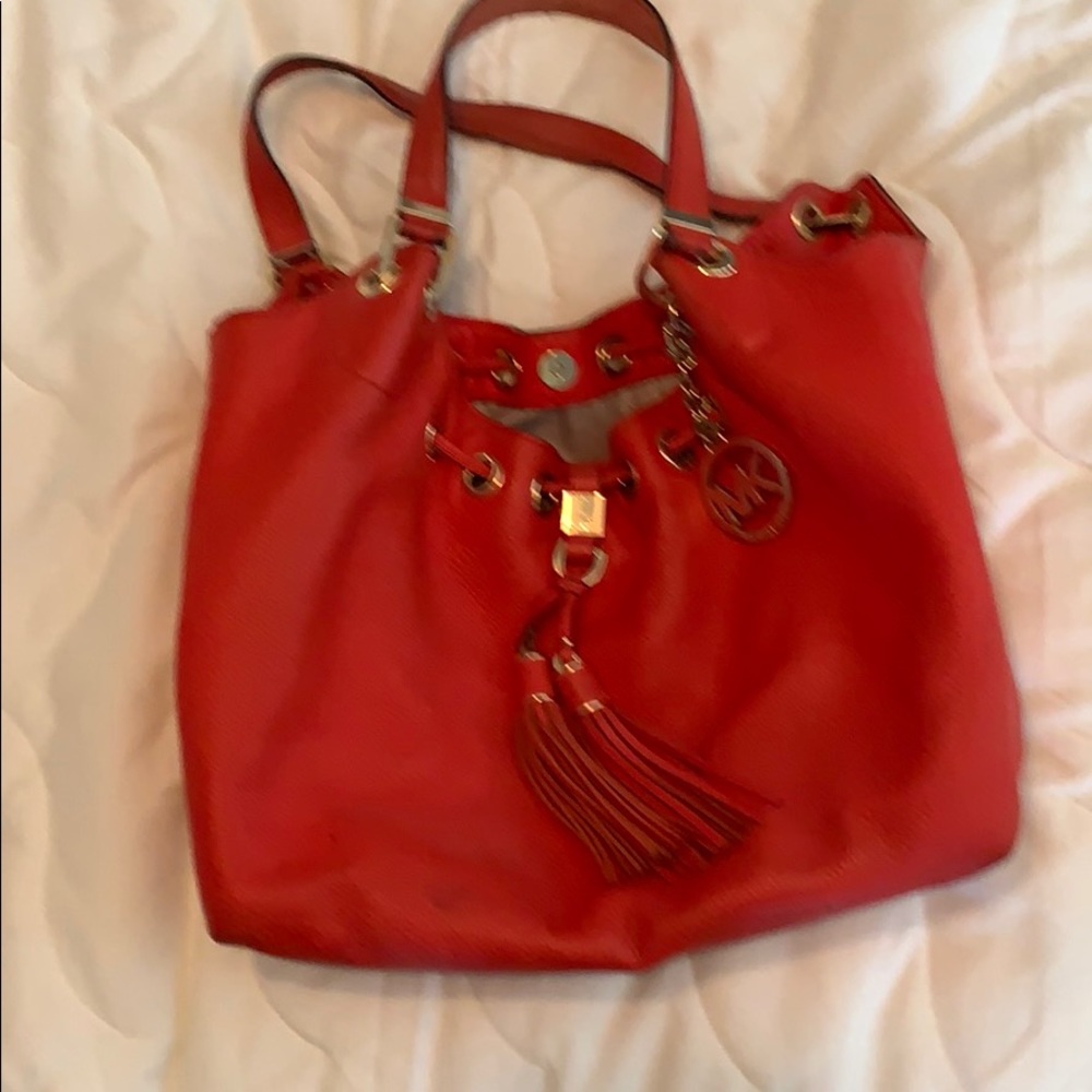 Michael kors orangey red purse